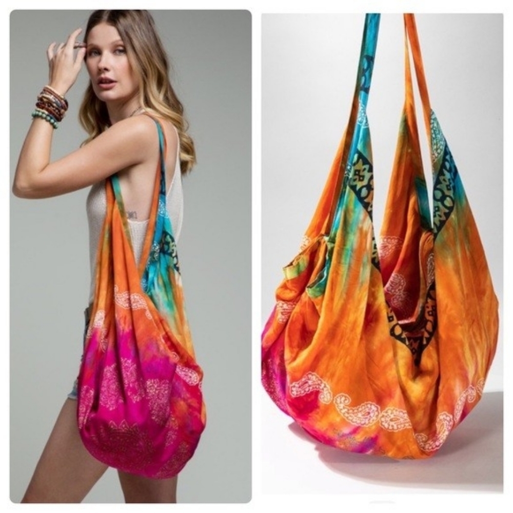 ORANGE/MULTICOLOR BOHO SLOUCH BAG